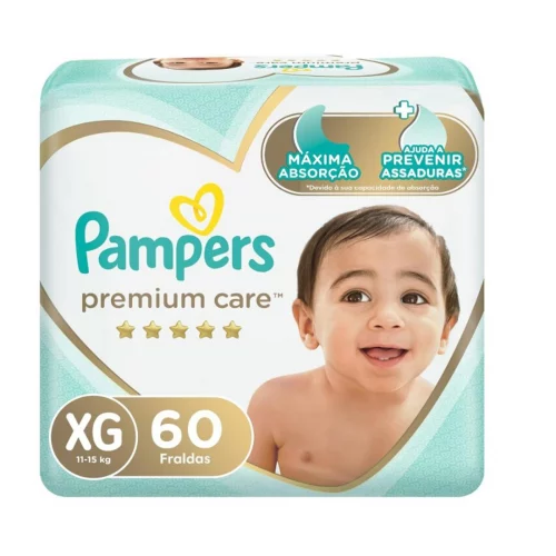 Fralda Pampers Premium Care XG 60 unidades