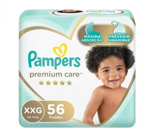 Fralda Pampers Premium Care XXG 56 unidades