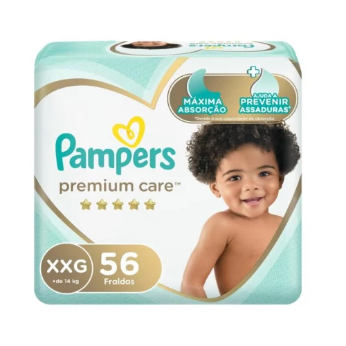 Fralda Pampers Premium Care XXG 56 unidades