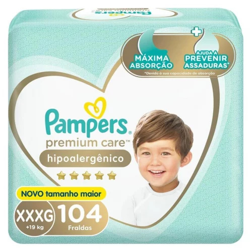Fralda Pampers Premium Care XXXG - 104 fraldas