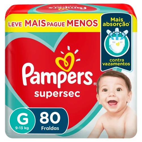 Fralda Pampers Supersec G 80 Unidades