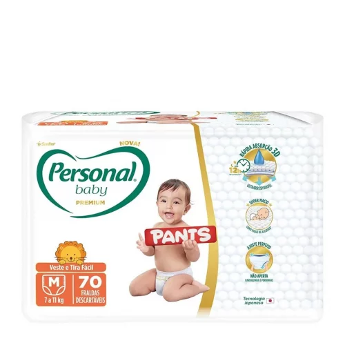 Fralda Personal Baby Premium Pants M 70 unidades