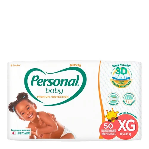 Fralda Personal Baby Premium Protection XG com 50 unidades