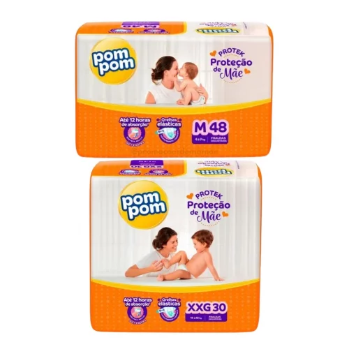 Fralda Pom Pom Protek Proteção de Mãe M e XXG