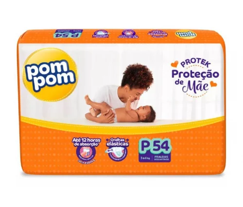 Fralda Pom Pom Protek Proteção De Mãe P 54 unidades