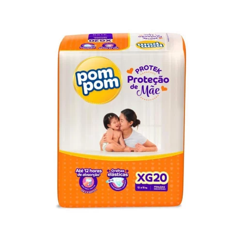 Fralda Pom Pom Protek Proteção de Mãe XG 20 Unidades