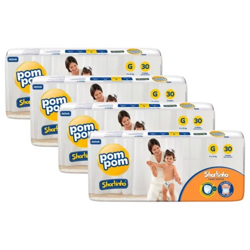 Fralda Pom Pom Shortinho Jumbo G 120 Unidades