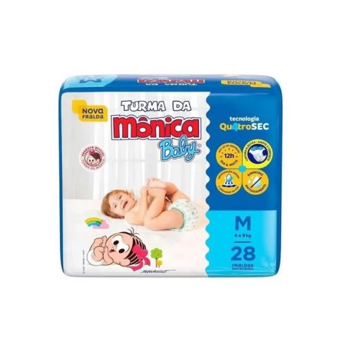 Fralda Turma da Mônica Baby Jumbo M 28 Unidades