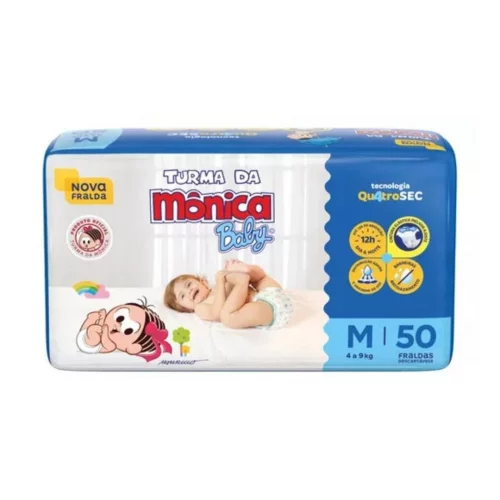 Fralda Turma da Mônica M 50 unidades