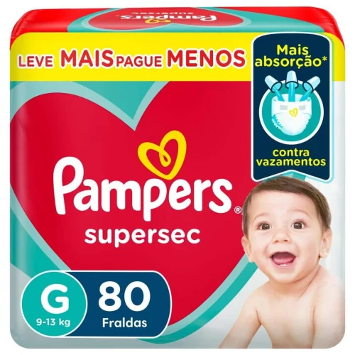 Fraldas Pampers Supersec G 80 Unidades