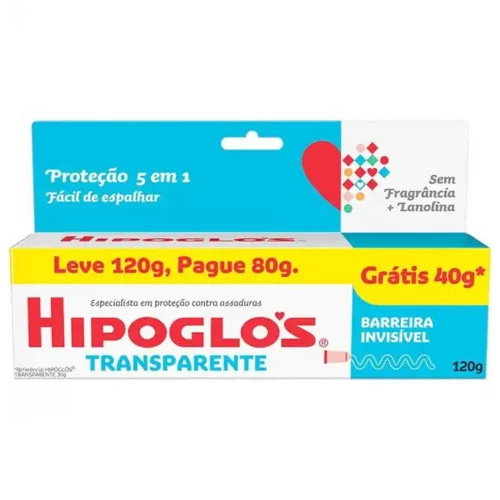 Hipoglós Creme Preventivo de Assaduras Transparente  Leve 120g Pague 80g