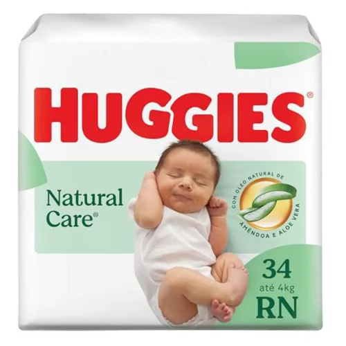 Huggies Fralda Premium Natural Care RN 34 Un (Embalagem pode variar)