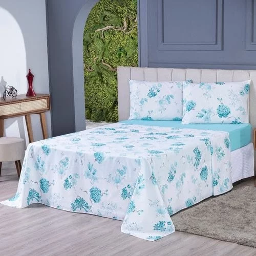 🧡Jogo De Cama Lençol Casal 4 Peças Percal 100% Algodão