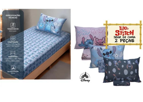 Jogo De Cama Lilo Stitch Solteiro Infantil Personagem Disney