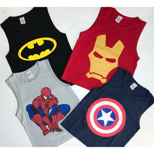 🛍️Kit 03 REGATA Camisetas Infantil 100% Algodão 30.1 Personagens Super Heróis Criança Camisa Blusa