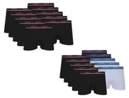 Kit 10 Cuecas Boxer Lupo (Tam. 6 ao 14)