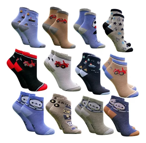 Kit 12 Pares De Meias Infantil Masculina