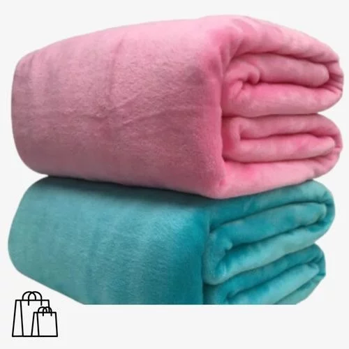 🧡Kit 2 Mantinha Cobertor Manta Casal 2,00m x 1,80m Microfibra Fleece Soft Lisa Inverno