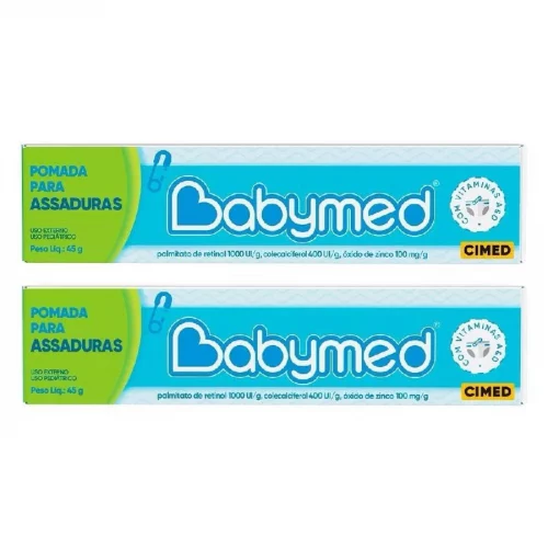 ￼Kit 2 Pomadas Para Prevenção De Assaduras Babymed Azul 45g