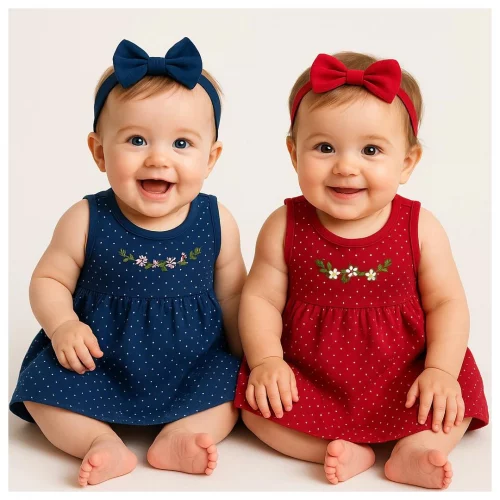 Kit 2 Vestidos Infantil Bebê Menina Básico Super Confortável RN ao G