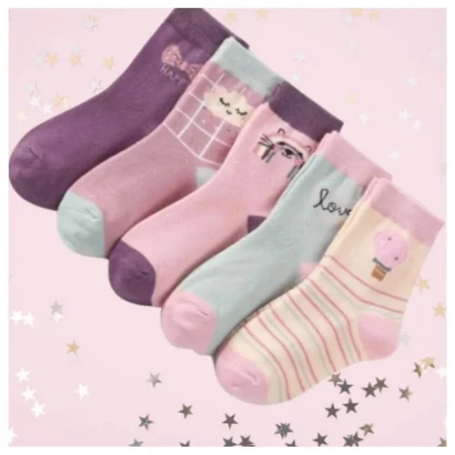 Kit 24 Pares de Meia Infantil Feminina Menina Criança 2 a 8 anos