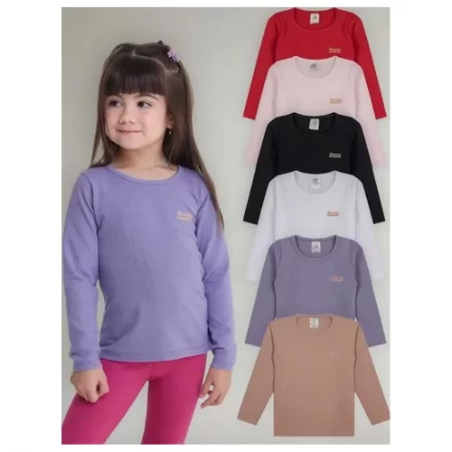Kit 4 Blusas Manga Longa Infantil Menina