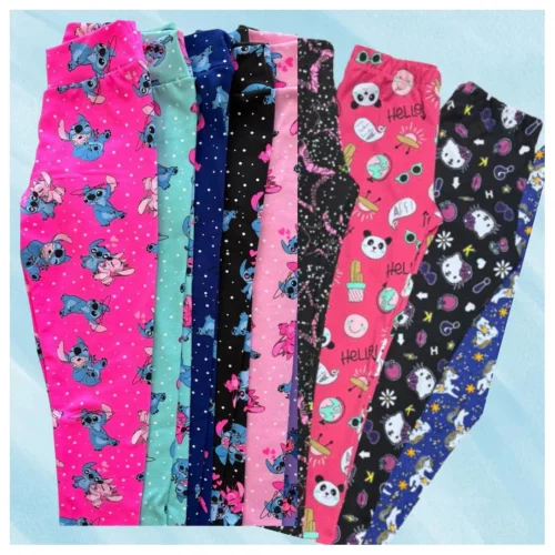 Kit 4 Calça legging Flanelada infantil Suplex