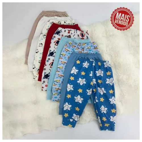 Kit 4 Calça Para Bebês Pijama Mijão Meninos Sortido