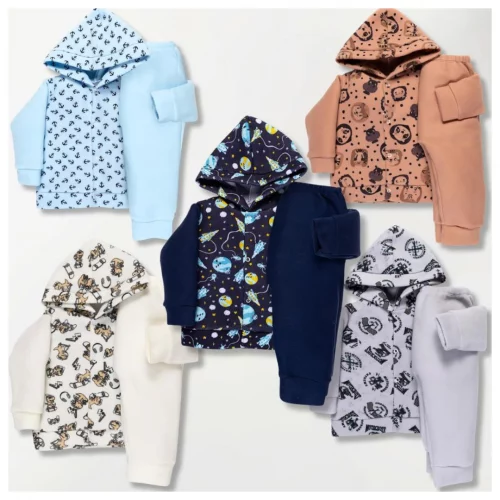 Kit 5 Conjunto Soft Infantil Inverno Menino 1 Ao 3