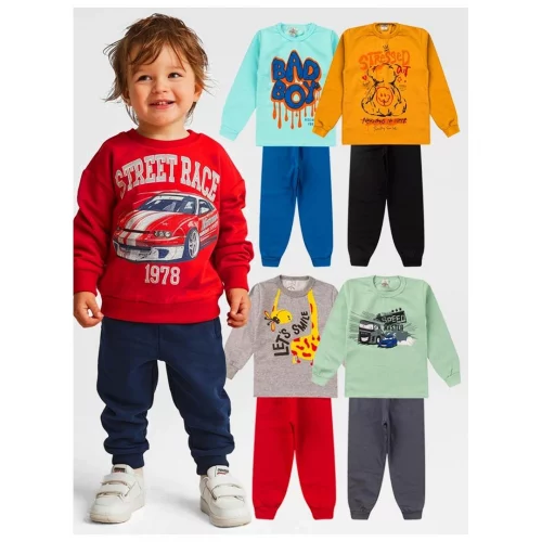 Kit 6 Peças Conjunto Moletom Infantil Menino 1 ao 16 Masculino Inverno Manga Longa