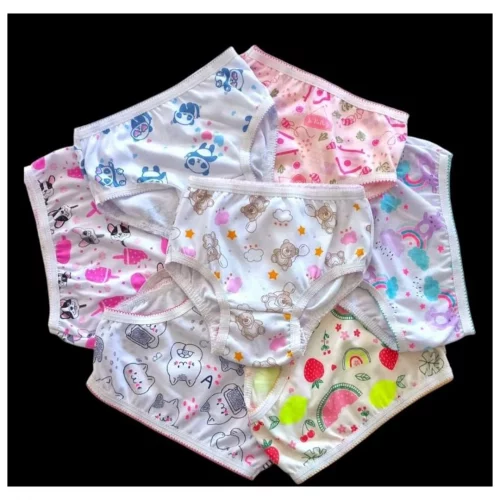 kit com 10 calcinhas sortidas infantil de algodão lisa e estampada