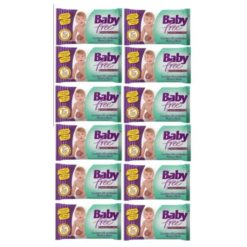 Kit com 10 Lenços Umedecidos Baby Free Toalha Umedecida Qualybless