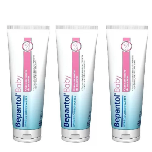 Kit com 3 Cremes Pomada de Assadura 120gr Cada - Bepantol