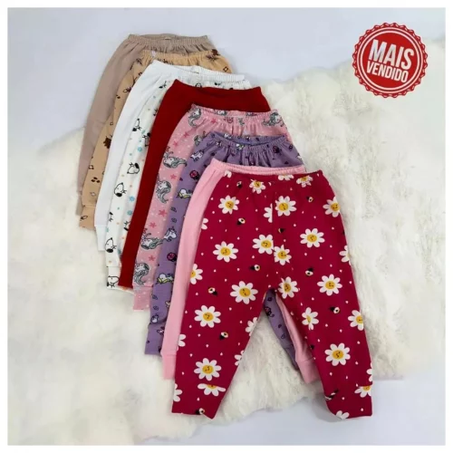 Kit de 4 Calças Estilo Pijama Mijão Calça Para Bebês