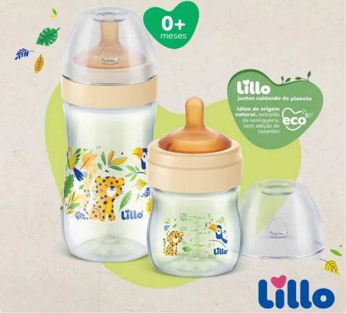 Kit De Mamadeiras Super Evolution Com Bico Látex 150ml e 300ml Lillo