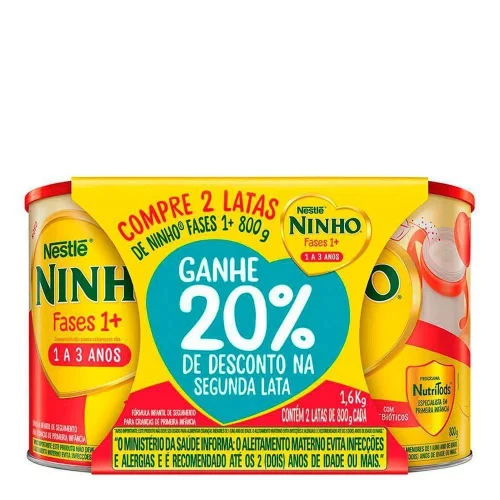 Kit Fórmula Infantil Ninho Fases 1+ 800g com 2 Unidades
