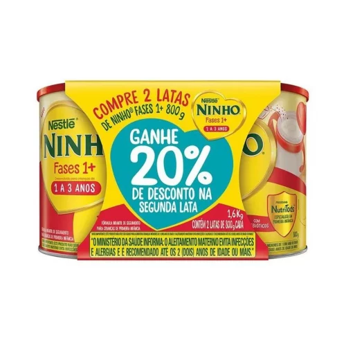 Kit Fórmula Infantil Ninho Fases +1 800g com 2 Unidades