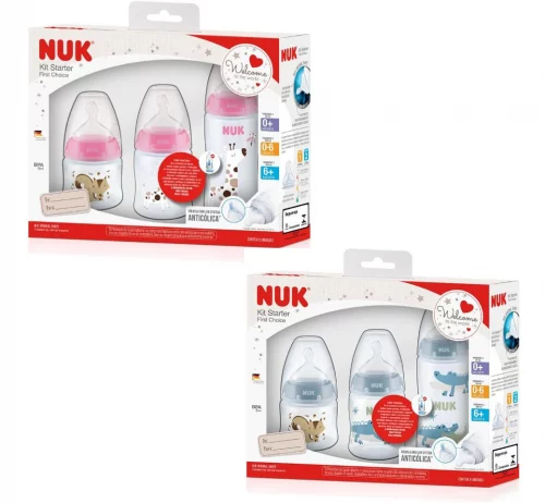 Kit Mamadeira Starter FC 90 ml S1/ 150 ml S1/ 300 ml S2 Boy - NUK
