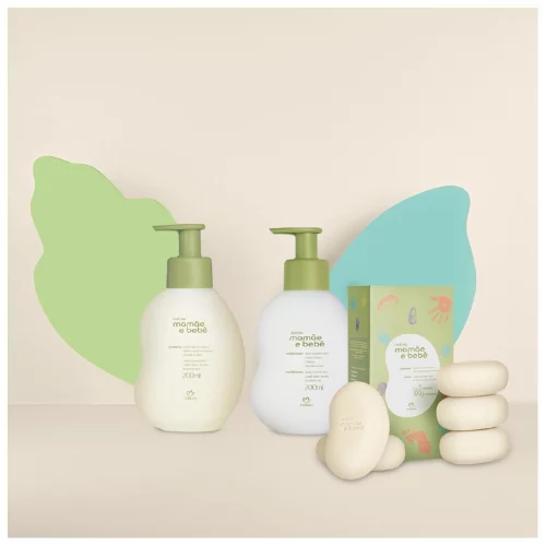 Kit Mamãe e Bebê Shampoo, Condicionador e Sabonete em Barra (3 produtos)