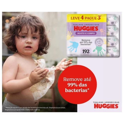 Lenços Umedecidos Huggies One & Done Leve 4 Pague 3 - 192 unidades, Huggies, Verde, pacote de 4