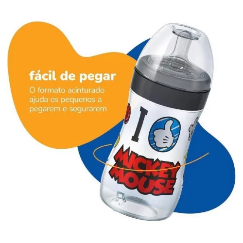 Lillo Mamadeira Super Evolution Disney Silicone - Preto 300 Ml