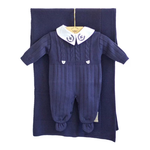 Macacão de Bebê em Tricot Urso Saída Maternidade Recém Nascido Menina Menino Outono Inverno