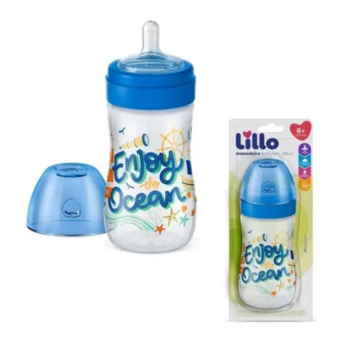 Mamadeira Super Evolution Divertida Silicone 6m+ 300ml Lillo