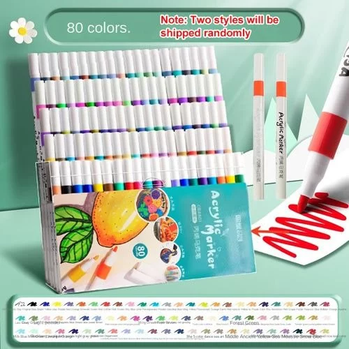🧡Marca De Tinta Acrílica De 80 Cores À Prova D'água , Desenho Infantil Não Pode Ver A Cor