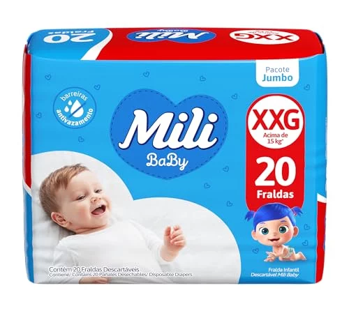 Mili Fralda Baby Jumbo Xxg - 20 Unidades