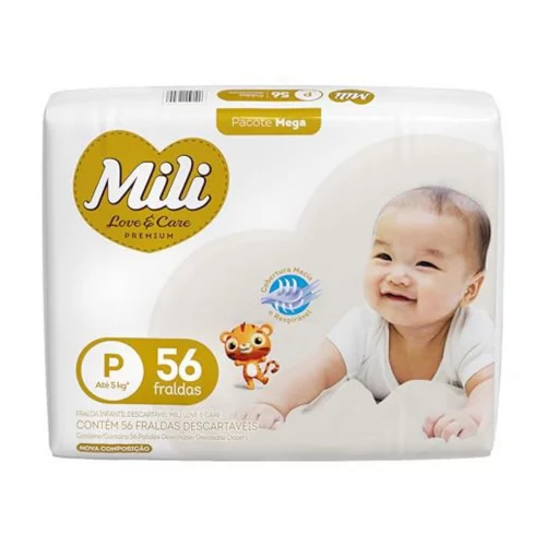 Mili Fralda Love&Care Mega P - 56 Unidades
