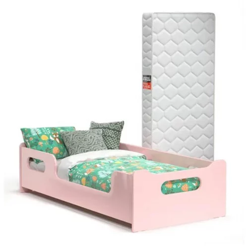 Mini Cama Infantil Montessoriana Com Colchão E Proteção Lateral