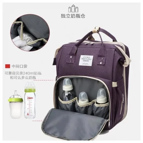Mochila Maternidade Bolsa Mamãe Bebê Multifunção à prova d'água dobrável Multineos Pronto Entrega