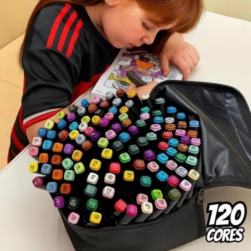 Novo Cupom! 💫 Mais BARATO! 🌈 120 cores + bolsa organizadora!!