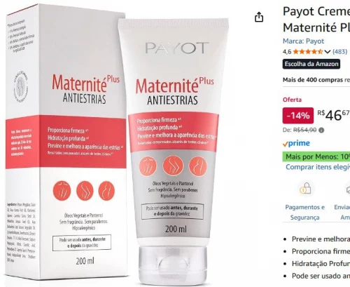 Payot Creme Anti Estrias Maternité Plus Payot